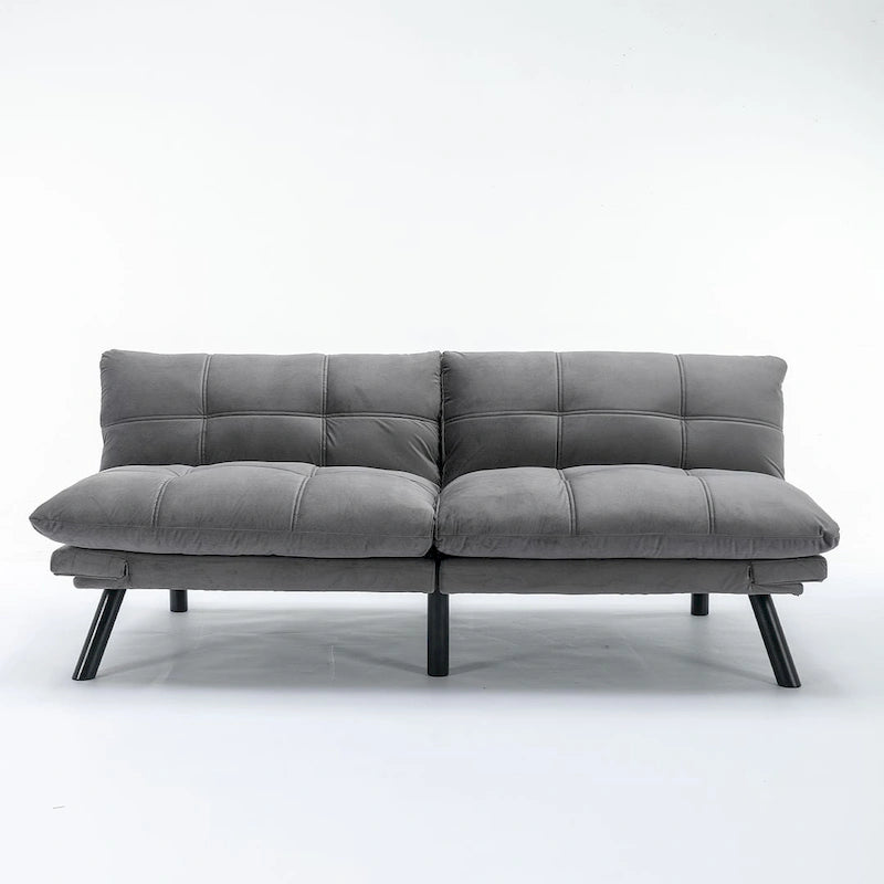 70.87 futon-slaapbank, opvouwbare schuimrubberen bank, converteerbare loveseat-slaapbank met verstelbare armleuningen voor kleine ruimtes