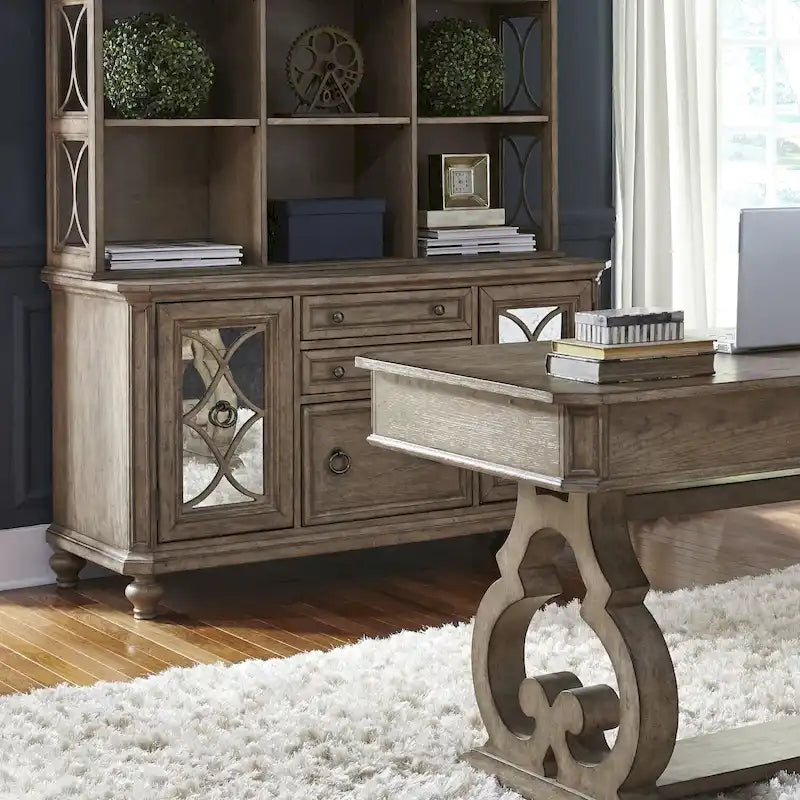 Buffet blanc, marron et taupe chiné Simply Elegant