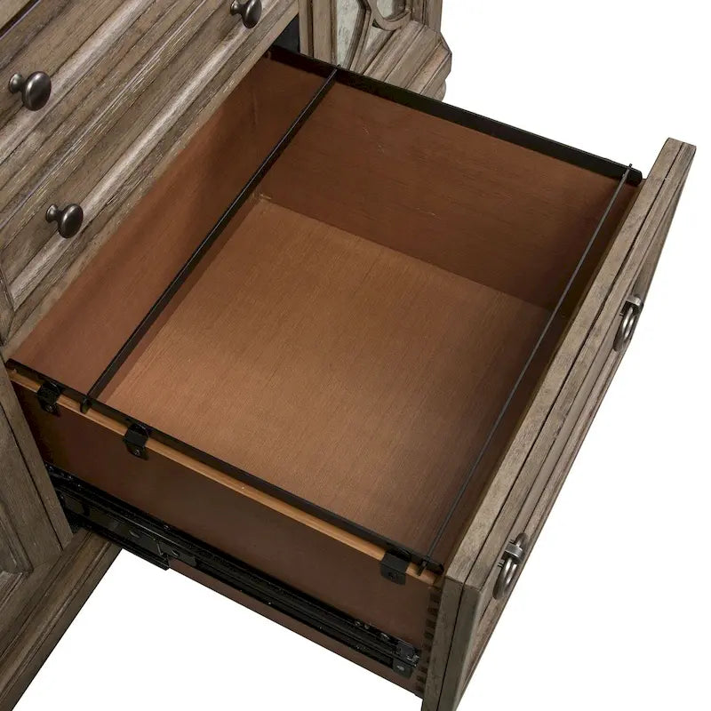 Buffet blanc, marron et taupe chiné Simply Elegant