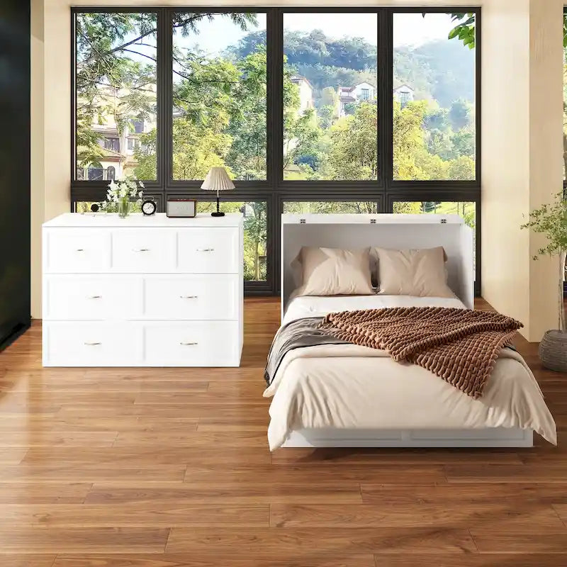 Bettkasten-Kommode für ein Full-Size-Bett mit Schublade, in Würfelschrank umwandelbar