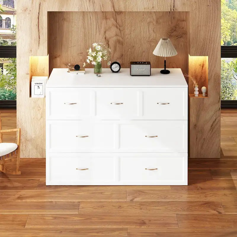 Bettkasten-Kommode für ein Full-Size-Bett mit Schublade, in Würfelschrank umwandelbar