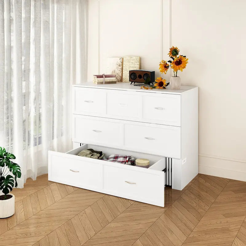 Bettkasten-Kommode für ein Full-Size-Bett mit Schublade, in Würfelschrank umwandelbar