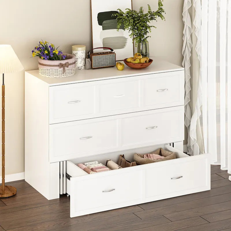 Bettkasten-Kommode für ein Full-Size-Bett mit Schublade, in Würfelschrank umwandelbar