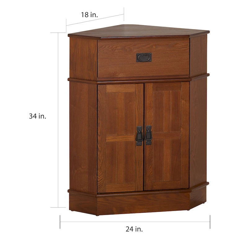 Wood Corner Cabinet - 34h x 24w x 18l