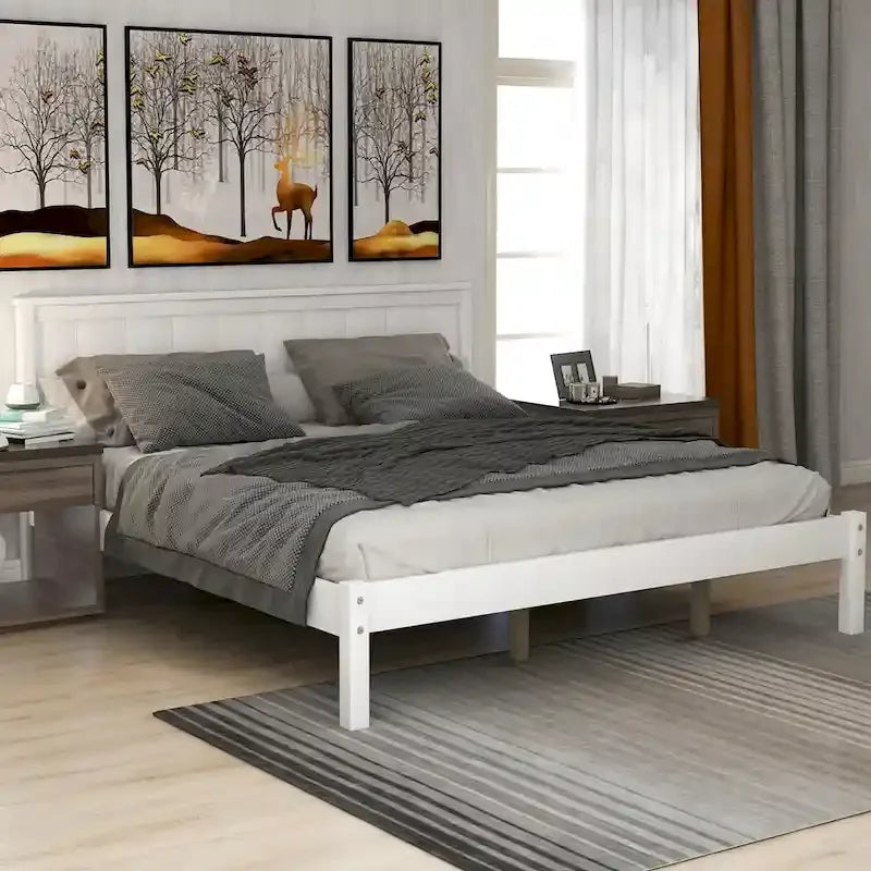 Platform Bed Frame with Headboard,Queen Size