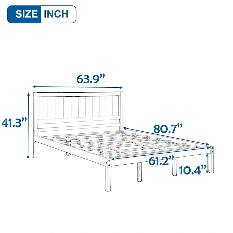 Platform Bed Frame with Headboard,Queen Size