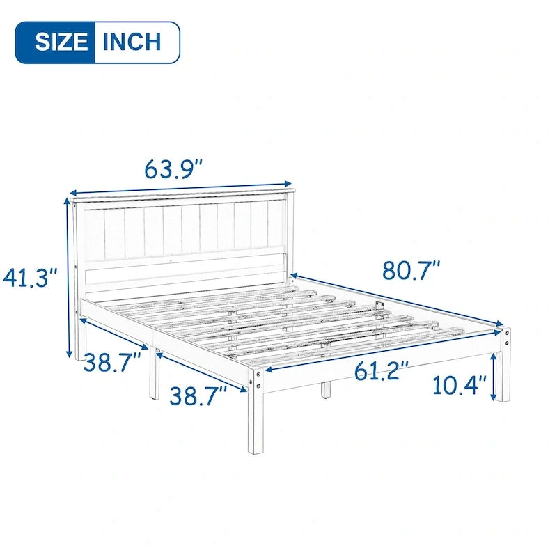 Platform Bed Frame with Headboard,Queen Size