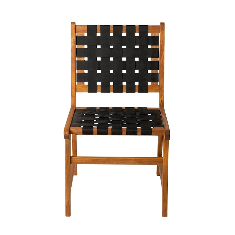 Indoor-Outdoor Armless Dining Side Chair, Black