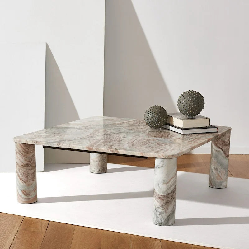 Square Marble Coffee Table - 35 In. W x 35 In. D x 13 In. H - 35Wx35Dx13H