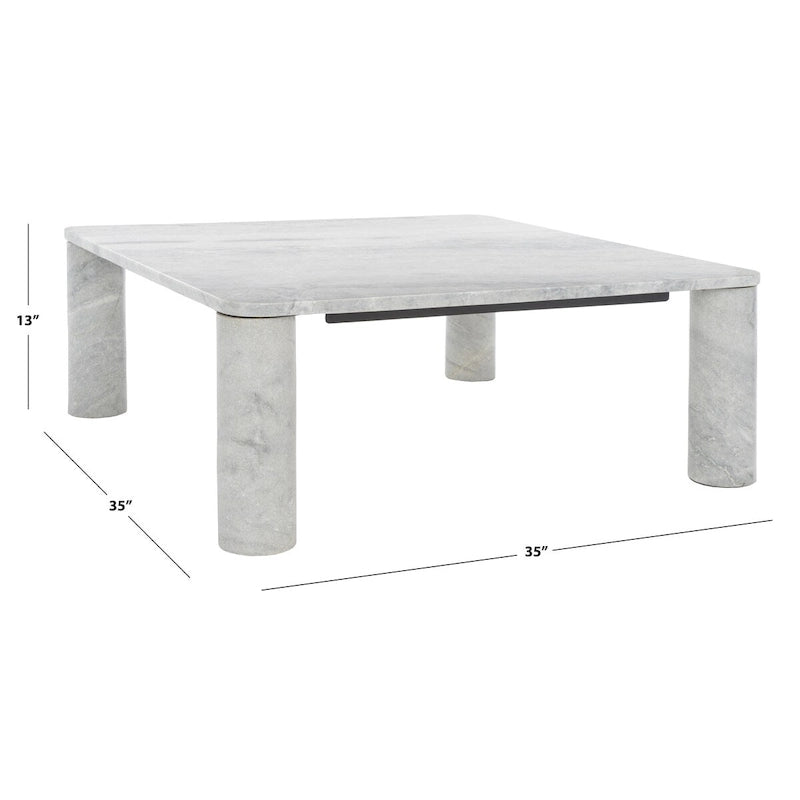 Square Marble Coffee Table - 35 In. W x 35 In. D x 13 In. H - 35Wx35Dx13H