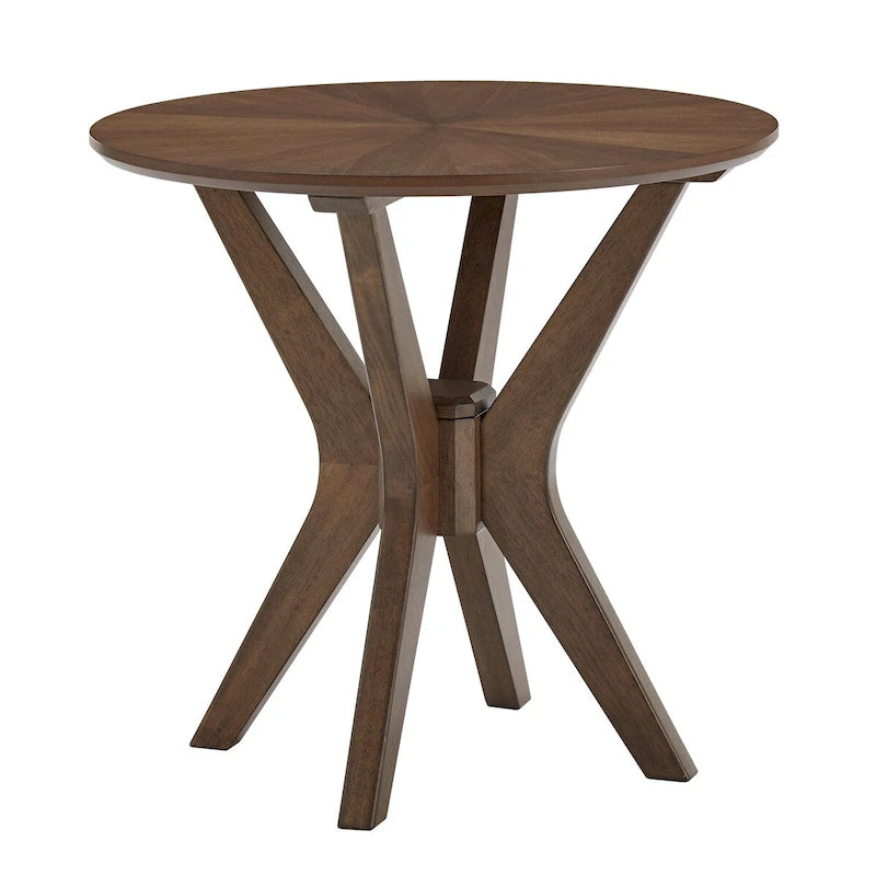Runder Beistelltisch im Mid-Century-Stil mit Walnussholz-Finish
