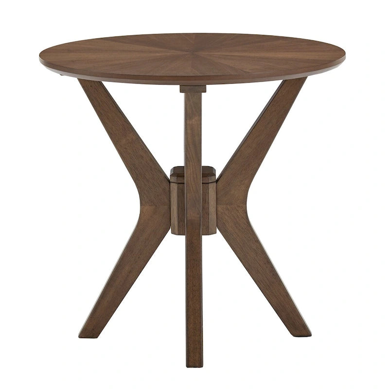 Runder Beistelltisch im Mid-Century-Stil mit Walnussholz-Finish