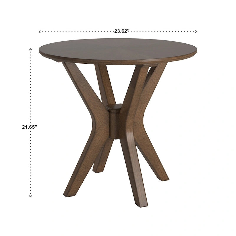 Runder Beistelltisch im Mid-Century-Stil mit Walnussholz-Finish