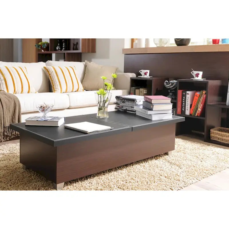 Furniture of America Numero 47-inch Leatherette Top Coffee Table