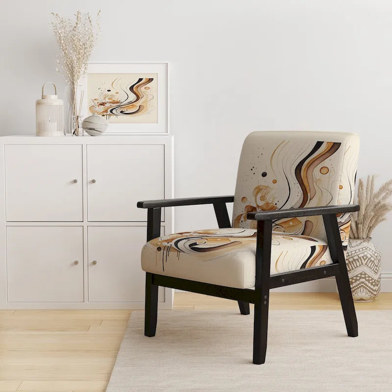 Brown And Black Upholstered Modern & Contemporary Accent Chair and Modern & Contemporary Arm Chair