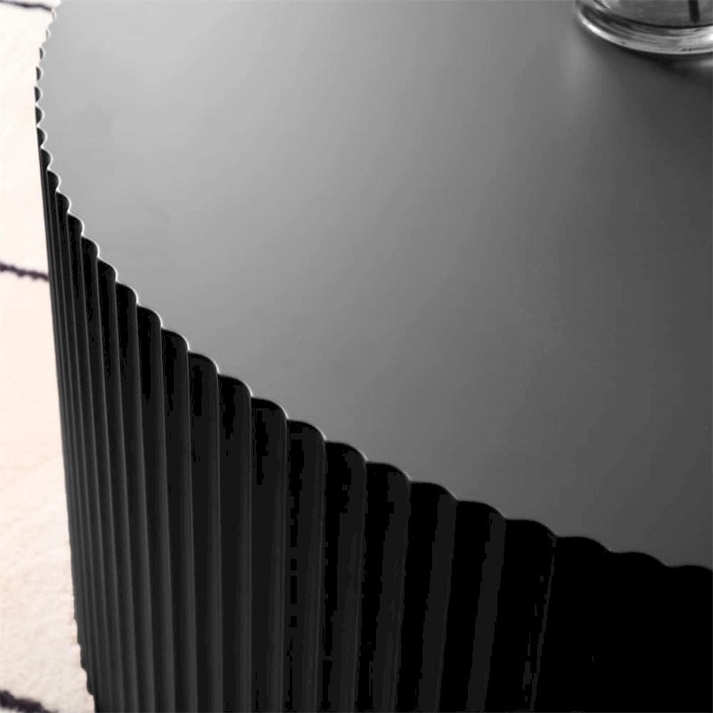 Tavolino da caffè moderno rotondo in legno - nero