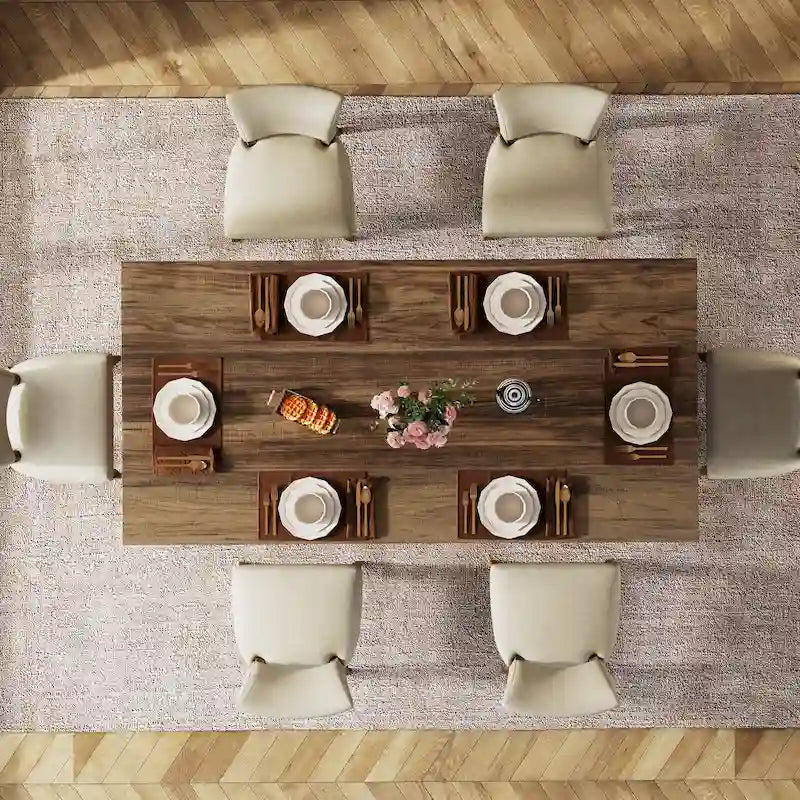 Wood Rectangular Dinner Dining Table for Kitchen Dining Room