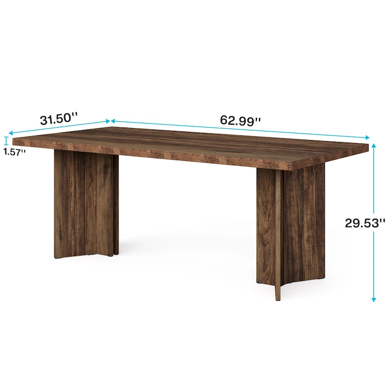 Wood Rectangular Dinner Dining Table for Kitchen Dining Room