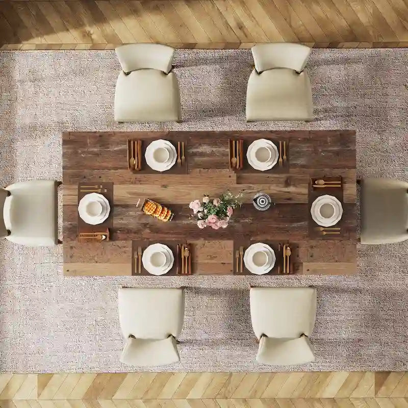 Wood Rectangular Dinner Dining Table for Kitchen Dining Room