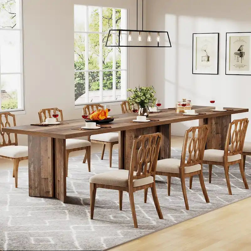 Wood Rectangular Dinner Dining Table for Kitchen Dining Room