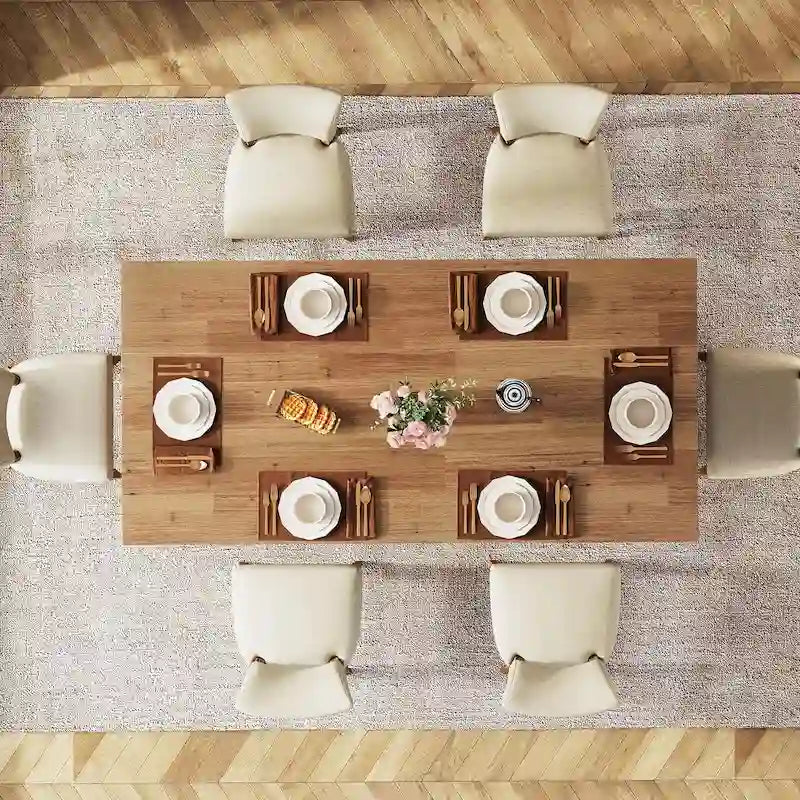 Wood Rectangular Dinner Dining Table for Kitchen Dining Room