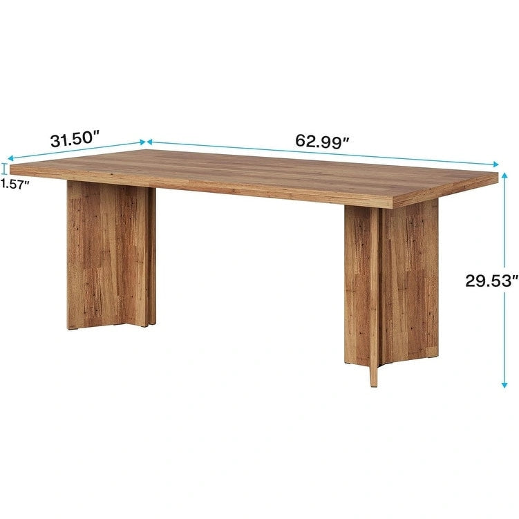 Wood Rectangular Dinner Dining Table for Kitchen Dining Room