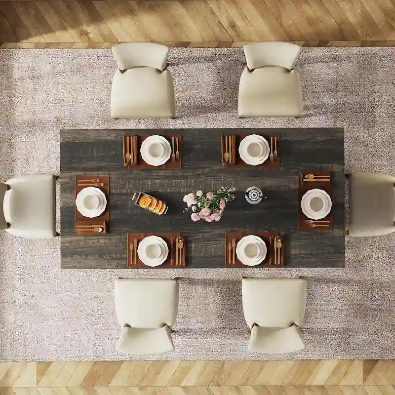 Wood Rectangular Dinner Dining Table for Kitchen Dining Room