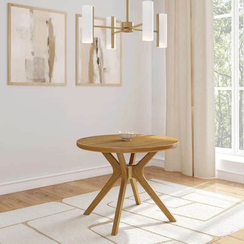 Cross Leg Round Dining Table - 38