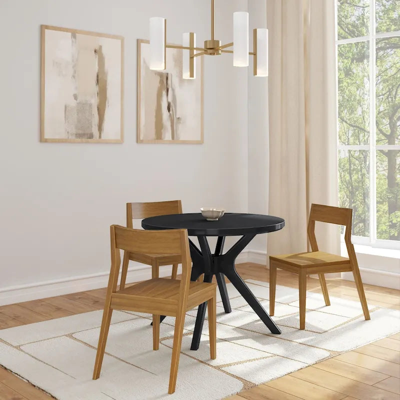Cross Leg Round Dining Table - 38