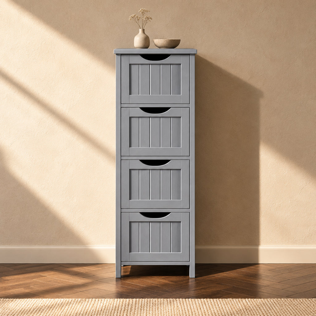 Bathroom Floor Cabinet Slim Bath Cabinet with 4 Drawers