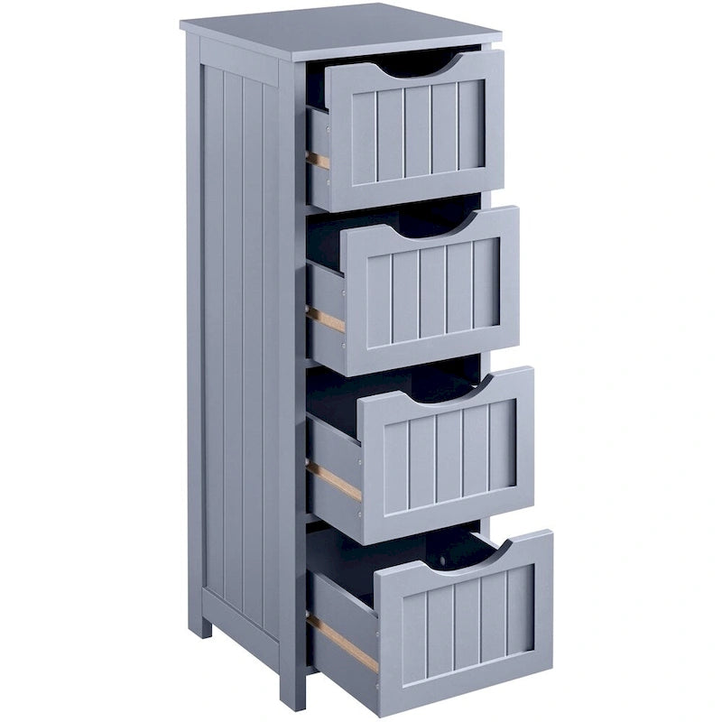 Bathroom Floor Cabinet Slim Bath Cabinet with 4 Drawers