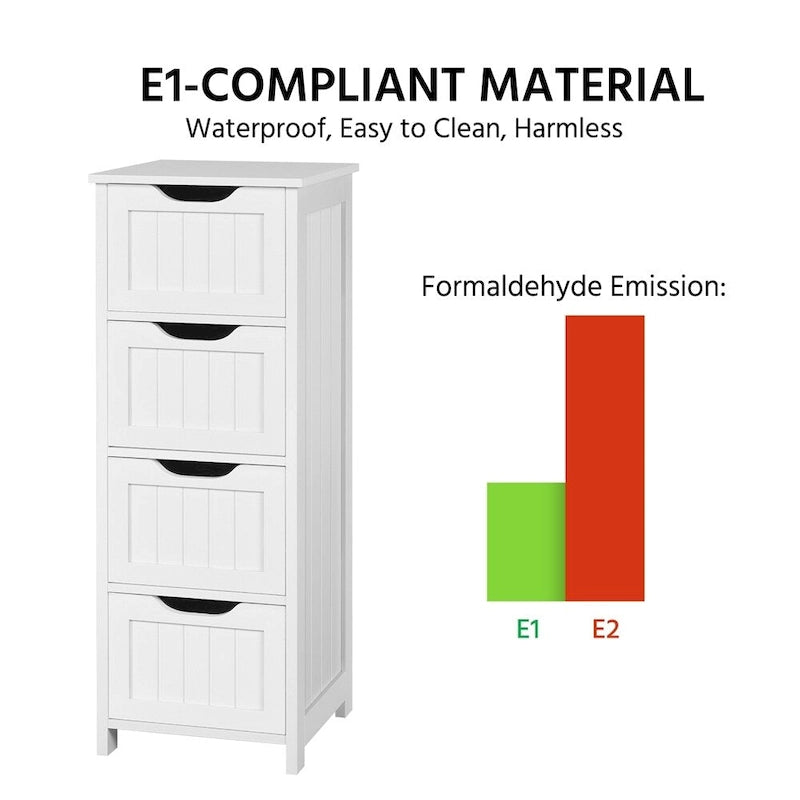 Bathroom Floor Cabinet Slim Bath Cabinet with 4 Drawers
