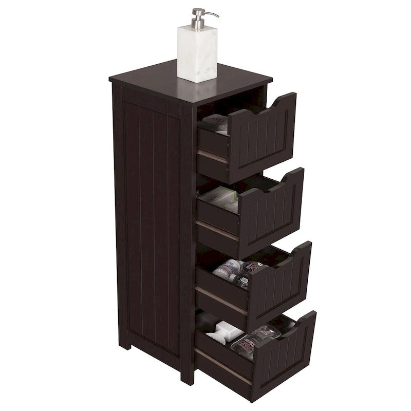 Bathroom Floor Cabinet Slim Bath Cabinet with 4 Drawers