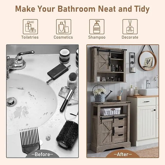 Bathroom Floor Cabinet, Small Storage Cabinet for Bathroom