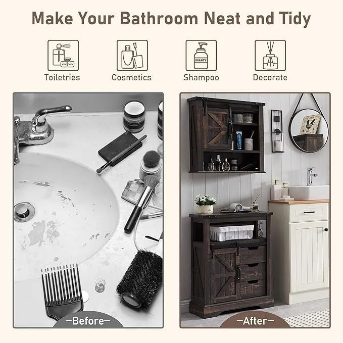 Bathroom Floor Cabinet, Small Storage Cabinet for Bathroom
