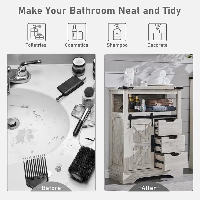 Bathroom Floor Cabinet, Small Storage Cabinet for Bathroom