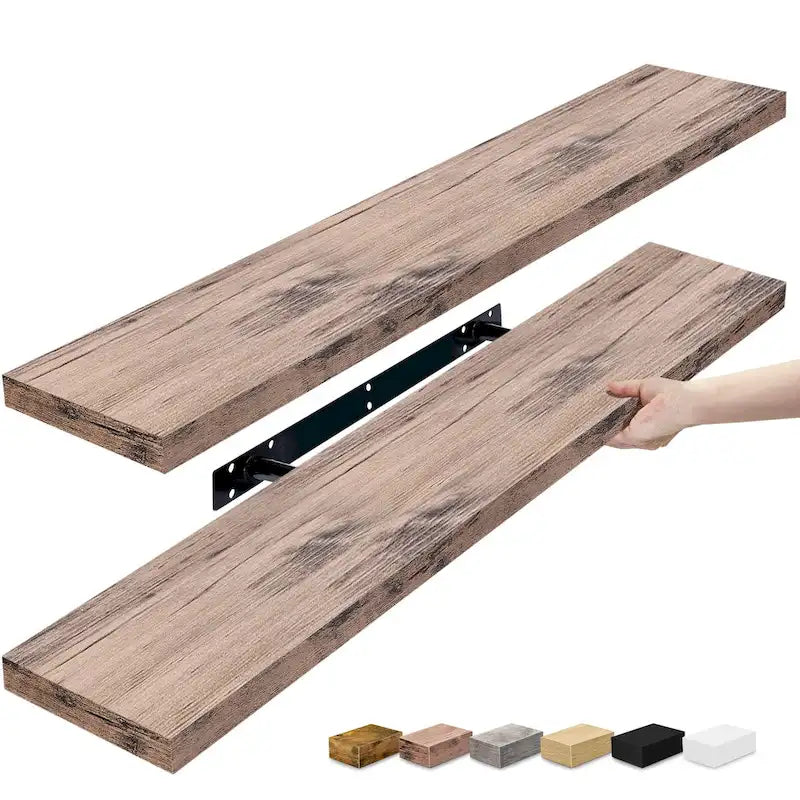 Long Floating Shelves for Wall Set of 2 - 35L x 9W x 1.5H