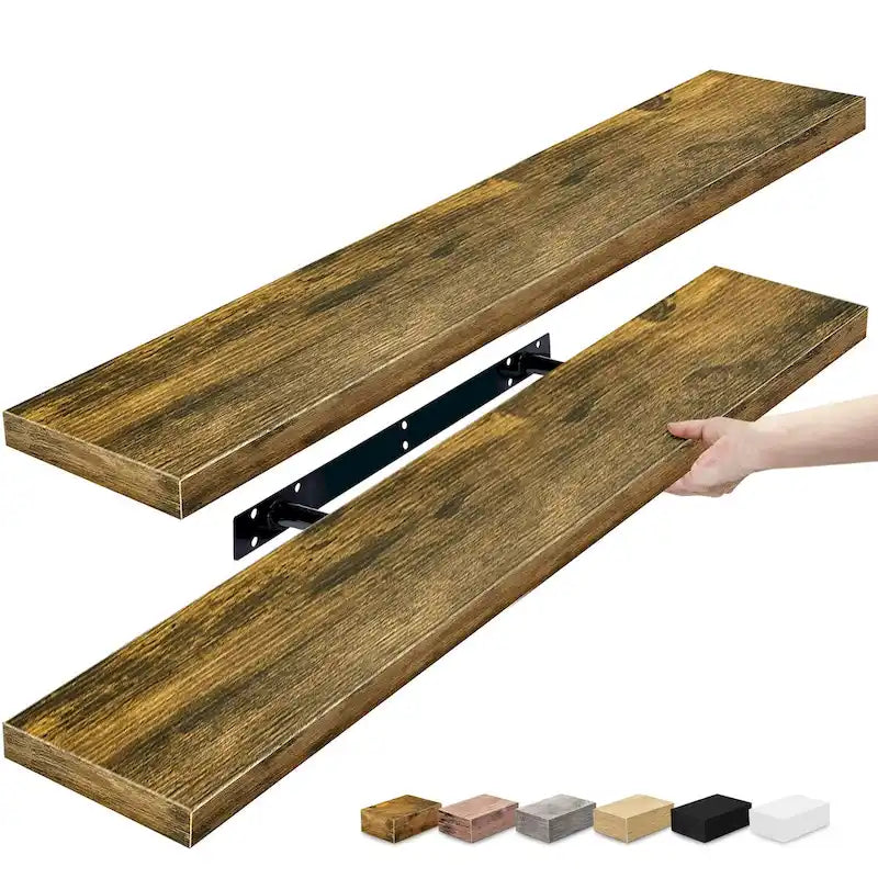 Long Floating Shelves for Wall Set of 2 - 35L x 9W x 1.5H
