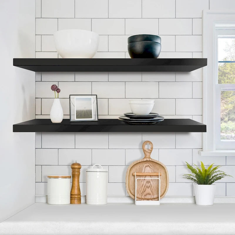 Long Floating Shelves for Wall Set of 2 - 35L x 9W x 1.5H