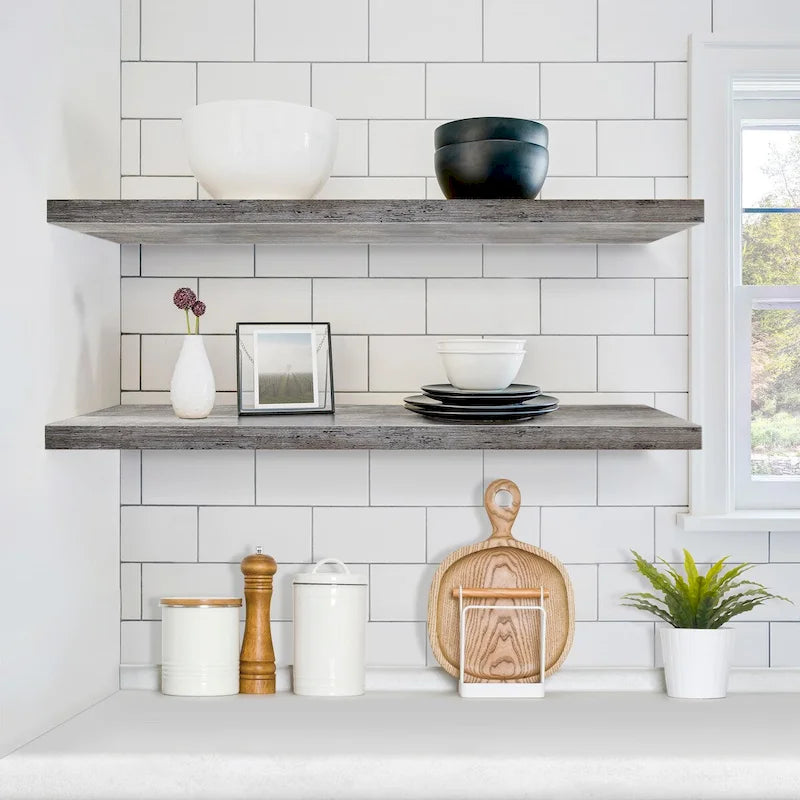 Long Floating Shelves for Wall Set of 2 - 35L x 9W x 1.5H