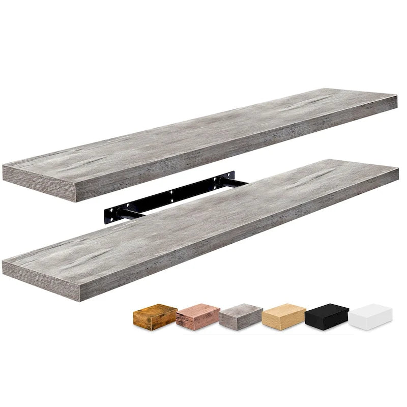 Long Floating Shelves for Wall Set of 2 - 35L x 9W x 1.5H