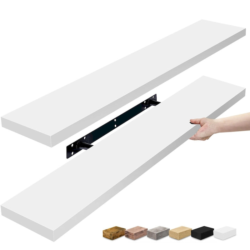 Long Floating Shelves for Wall Set of 2 - 35L x 9W x 1.5H