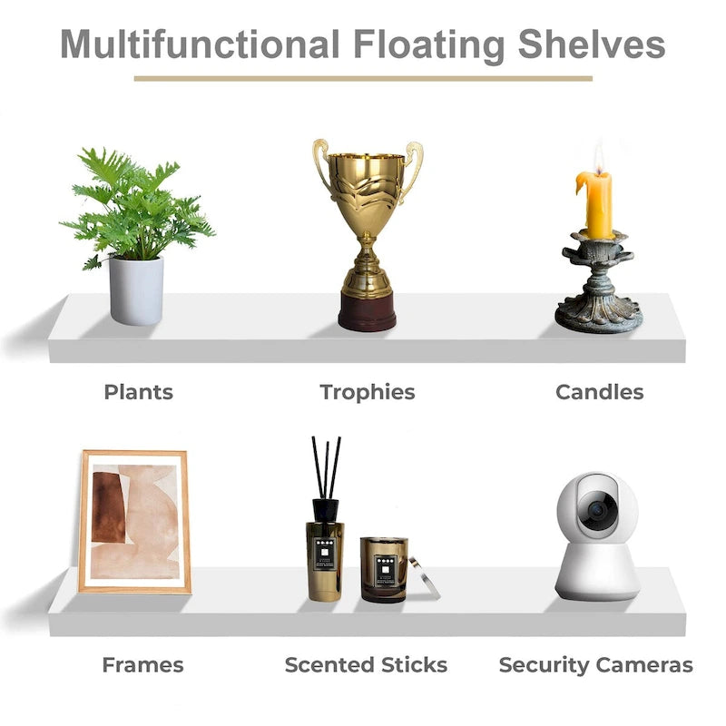 Long Floating Shelves for Wall Set of 2 - 35L x 9W x 1.5H