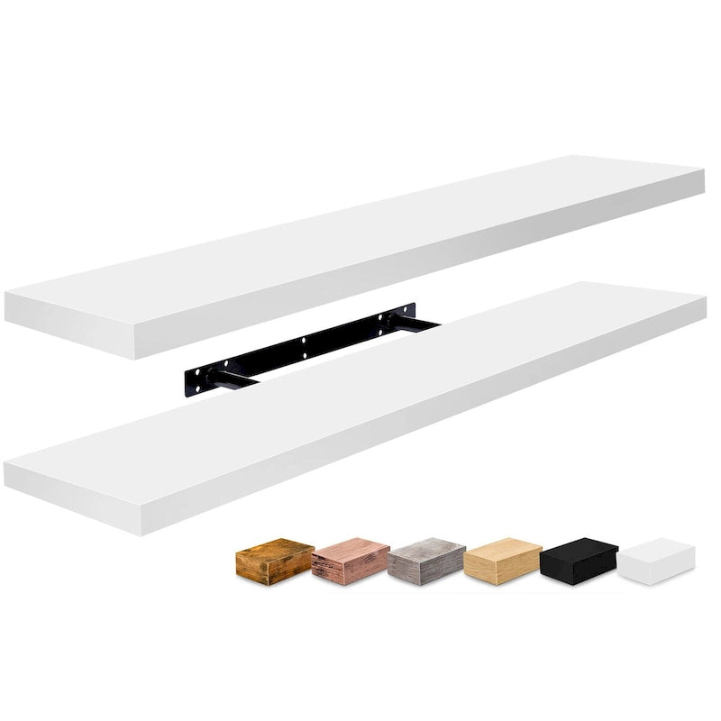 Long Floating Shelves for Wall Set of 2 - 35L x 9W x 1.5H