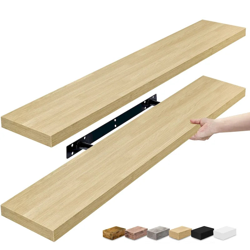 Long Floating Shelves for Wall Set of 2 - 35L x 9W x 1.5H