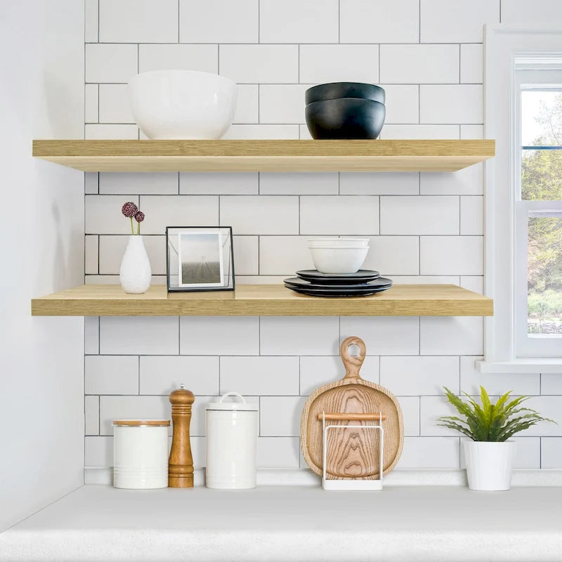 Long Floating Shelves for Wall Set of 2 - 35L x 9W x 1.5H