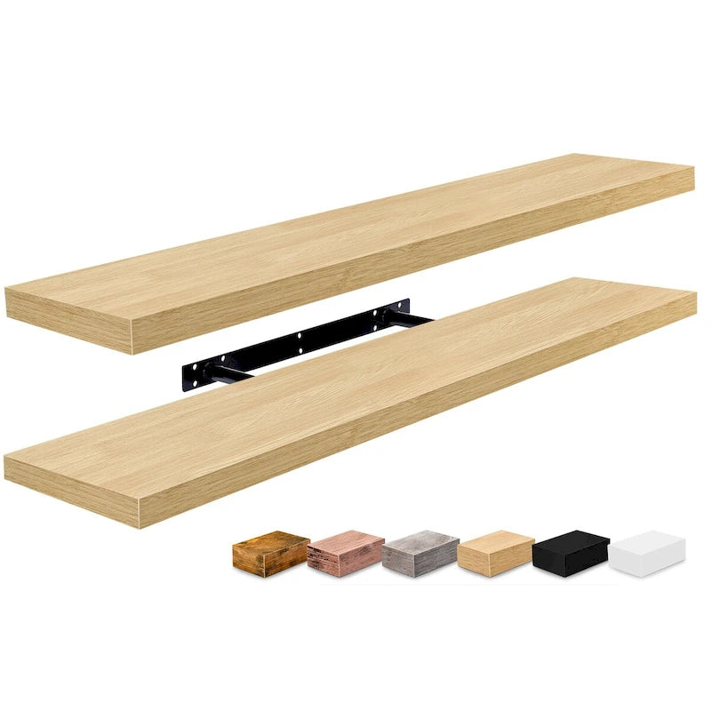 Long Floating Shelves for Wall Set of 2 - 35L x 9W x 1.5H