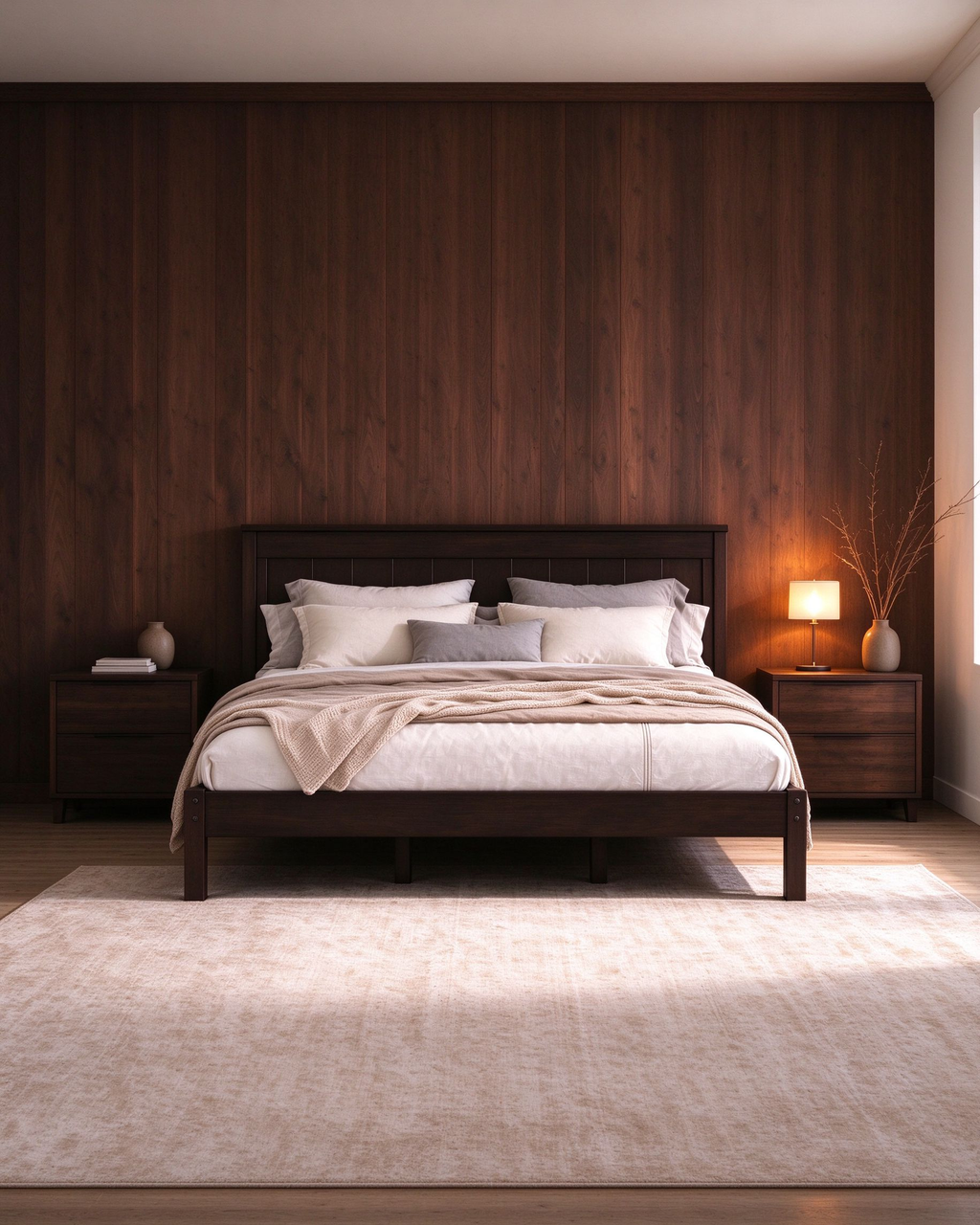 Platform Bed Frame with Headboard,Queen Size